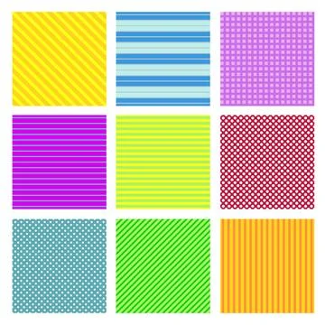 Set of 9 geometrical seamless patterns. Set of 9 geometrical seamless patt... Stock Photos