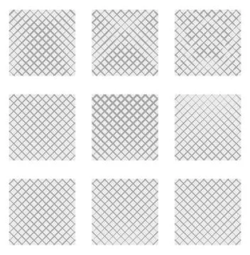 Set of 9 grids, meshes. Set of monochrome elements, backgrounds, patterns. Ilustración de archivo