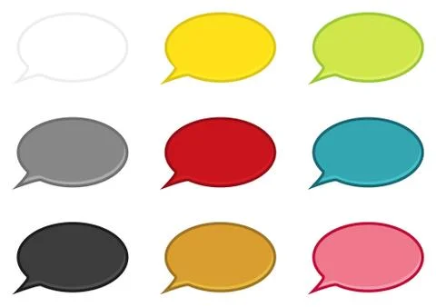 Set of 9 isolated speech bubbles Stock Illustration