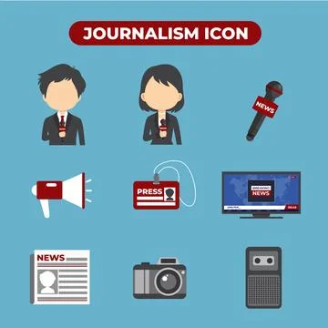 Set 9 of Journalism Icon Stock Illustration