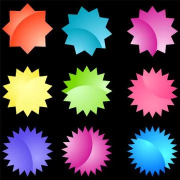 Set of 9 seals Stock Illustration