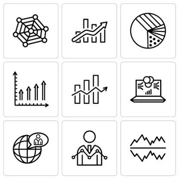 Set Of 9 simple editable icons such as Text settings bubble, Data Analyser, G Stock Illustration