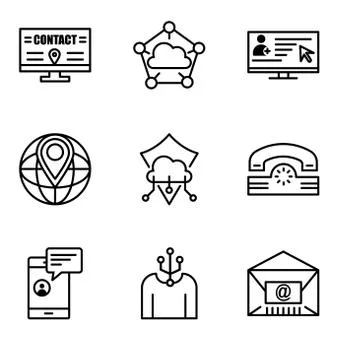 Set Of 9 simple editable icons such as Mail, Human, Chat in smartphone, Telep Stock-Illustration