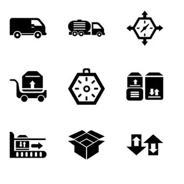 Set Of 9 simple editable icons such as Up arrows couple, Package for delivery Stock Illustration