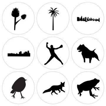 Set Of 9 simple editable icons Illustrazione stock