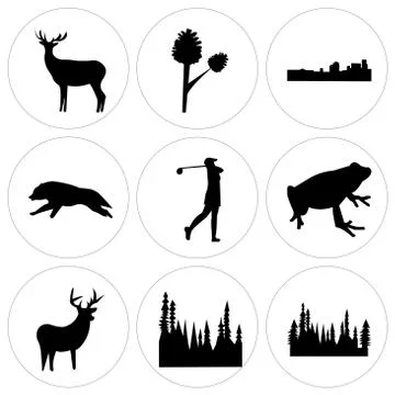 Set Of 9 simple editable icons Illustrazione stock
