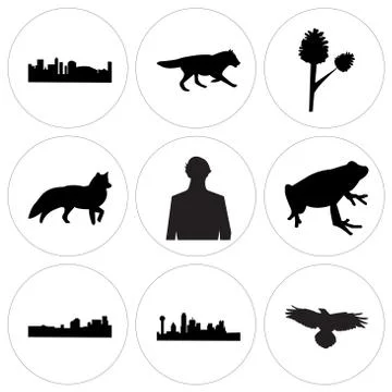 Set Of 9 simple editable icons Illustrazione stock