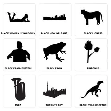 Set Of 9 simple editable icons Illustrazione stock