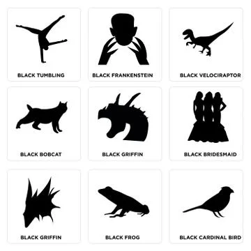 Set Of 9 simple editable icons Stock Illustration