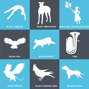 Set Of 9 simple editable icons Stock Illustration
