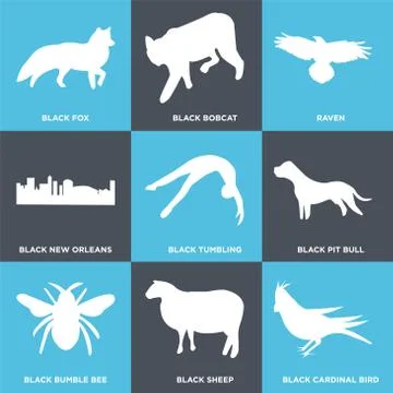 Set Of 9 simple editable icons Stock Illustration