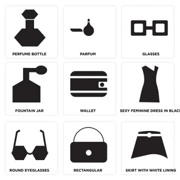 Set Of 9 simple editable icons イラスト素材