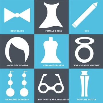 Set Of 9 simple editable icons Ilustração Stock