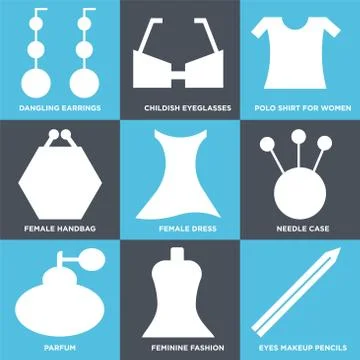 Set Of 9 simple editable icons Ilustración de archivo