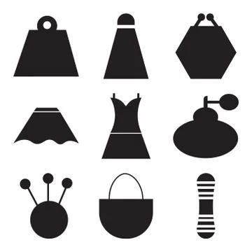 Set Of 9 simple editable icons 스톡 일러스트