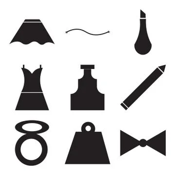 Set Of 9 simple editable icons 스톡 일러스트