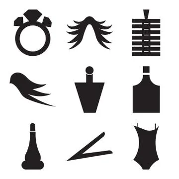 Set Of 9 simple editable icons イラスト素材