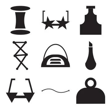 Set Of 9 simple editable icons Illustrazione stock