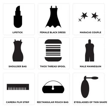 Set Of 9 simple editable icons Illustrazione stock