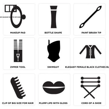 Set Of 9 simple editable icons Illustrazione stock