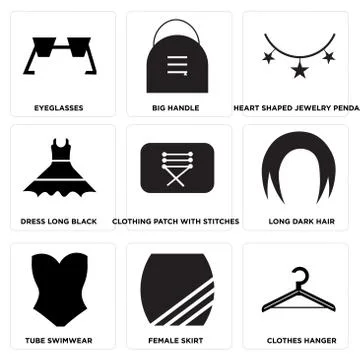 Set Of 9 simple editable icons Illustration