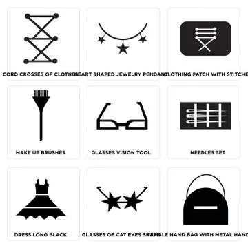 Set Of 9 simple editable icons Illustration
