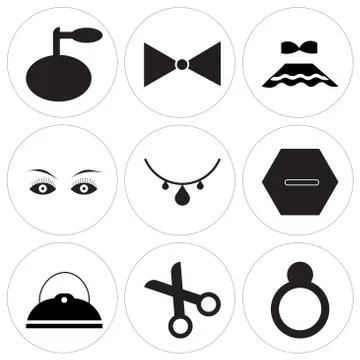 Set Of 9 simple editable icons Illustrazione stock