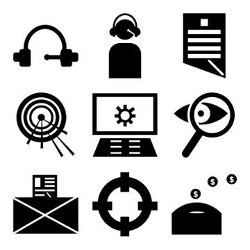 Set Of 9 simple editable icons Illustrazione stock