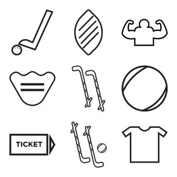Set Of 9 simple editable icons Stock Illustration