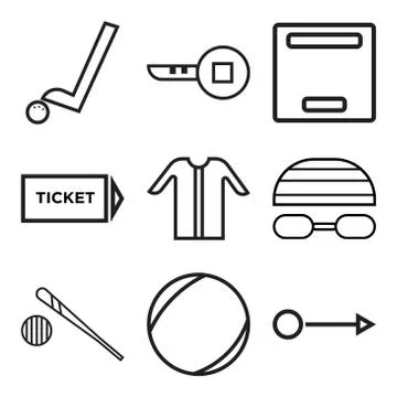 Set Of 9 simple editable icons Stock Illustration