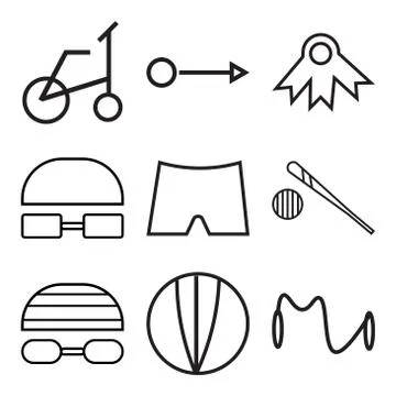 Set Of 9 simple editable icons Stock Illustration