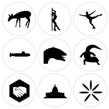 Set Of 9 simple editable icons Ilustración de archivo