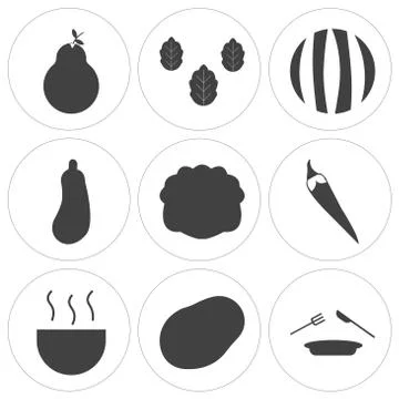 Set Of 9 simple editable icons Illustrazione stock