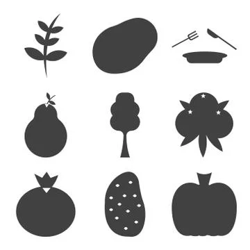 Set Of 9 simple editable icons Stock Illustration