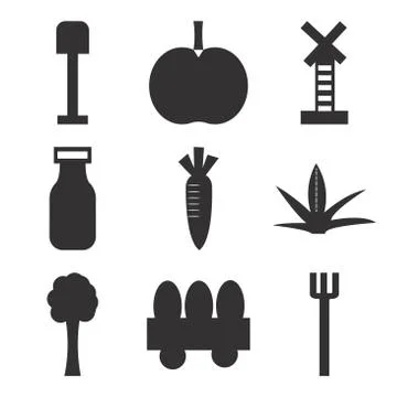 Set Of 9 simple editable icons Illustrazione stock