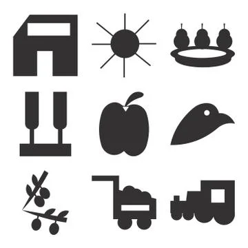Set Of 9 simple editable icons Illustrazione stock
