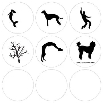 Set Of 9 simple editable icons such as poodle, backflip, cleveland sky Free Stock Illustration