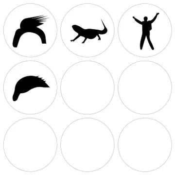 Set Of 9 simple editable icons such as f16, donald trump hair, minneapolis sk Free Stock Illustration
