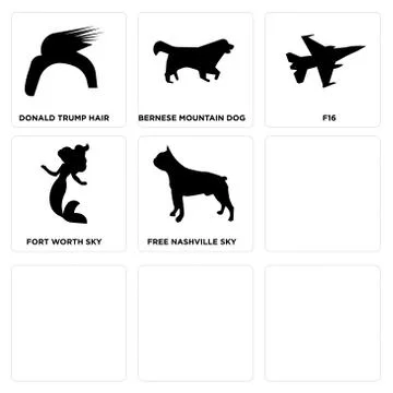 Set Of 9 simple editable icons such as boston terrier, omaha sky, edmonton sk Illustrazione stock gratuita
