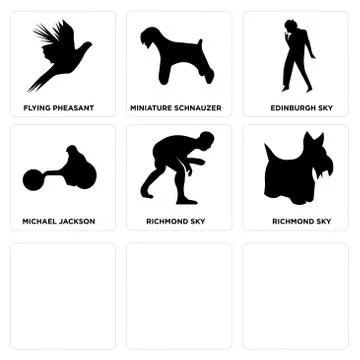 Set Of 9 simple editable icons such as scottie dog, wrestling, wheelchair rac Gratis stockillustratie