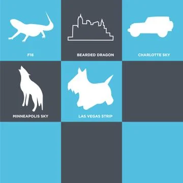 Set Of 9 simple editable icons such as dayton sky, scottie dog, howling wolf Free Stock Illustration
