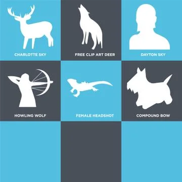 Set Of 9 simple editable icons such as scottie dog, sf sky, bearded dragon Free Stock Illustration