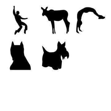 Set Of 9 simple editable icons such as scottie dog, pitbull face, buffalo sky Free Stock Illustration