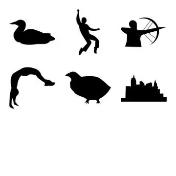 Set Of 9 simple editable icons such as las vegas strip, quail, cleveland sky Free Stock Illustration