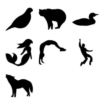Set Of 9 simple editable icons such as howling wolf, elvis, backflip 무료 스톡 일러스트