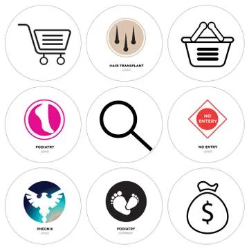 Set Of 9 simple editable icons such as Money box, podiatry, Pheonix Free Stock Illustration