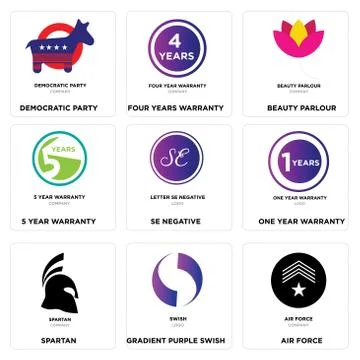 Set Of 9 simple editable icons such as air force, Gradient Purple swish, spar Free Stock Illustration
