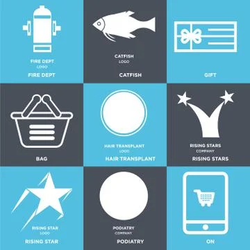 Set Of 9 simple editable icons such as On, podiatry, rising star Free Stock Illustration