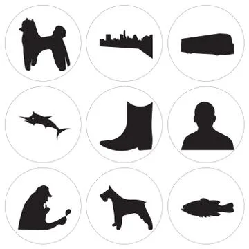 Set Of 9 simple editable icons such as , , Free Stock Illustration
