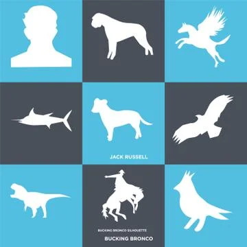 Set Of 9 simple editable icons such as , bucking bronco, Illustrazione stock gratuita